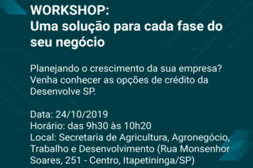 Workshop em Itapetininga apresenta o tema “Uma solução para cada fase de seu negócio”