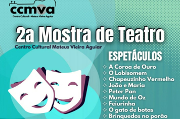 Centro Cultural Mateus Vieira Aguiar (CCMVA) realiza a 2ª Mostra de Teatro com entrada gratuita em Itapetininga