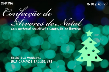 Oficina para Confecção de Árvores de Natal é a próxima atração da Biblioteca