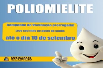 Vacinação contra Polio prorrogada 