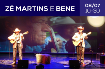 Música na Praça deste sábado contará com apresentação da dupla “Zé Martins e Bene”