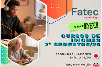 Fatec Itapetininga abre inscrições para cursos gratuitos de idiomas no segundo semestre de 2025
