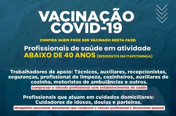Prefeitura de Itapetininga divulga novos grupos para vacinação contra Covid-19