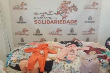 Fundo Social de Solidariedade recebe mais de 600 peças de roupas para bebê de inscritos no Correr e Caminhar 