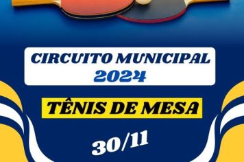 Circuito Municipal de Tênis de Mesa será no dia 30 de novembro em Itapetininga