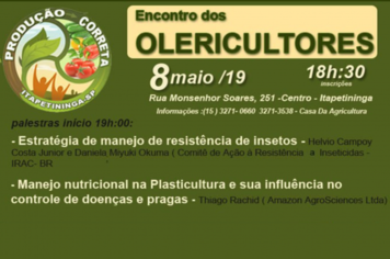 Prefeitura de Itapetininga promove Encontro de Olericultores no próximo dia 8