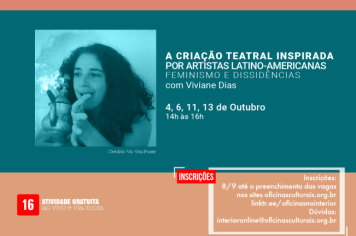 Oficina: “A Criação Teatral Inspirada por Artistas Latino-Americanas – Feminismo e Dissidências” abre inscrições em Itapetininga