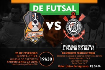 Magnus Futsal, do craque Falcão enfrenta o Corinthians, em Itapetininga