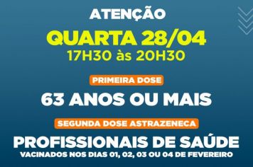Atenção para o novo Calendário de Vacinação contra a Covid-19 em Itapetininga