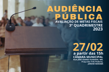 Prefeitura realiza Audiência Pública na próxima terça-feira (27)