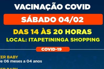 Itapetininga realiza mutirão de vacinação contra a Covid no Shopping neste sábado (04)