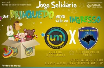 Partida Solidária troca brinquedo por ingresso para jogo de Vôlei