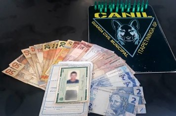 GCM de Itapetininga apreende cocaína e dinheiro com suspeito