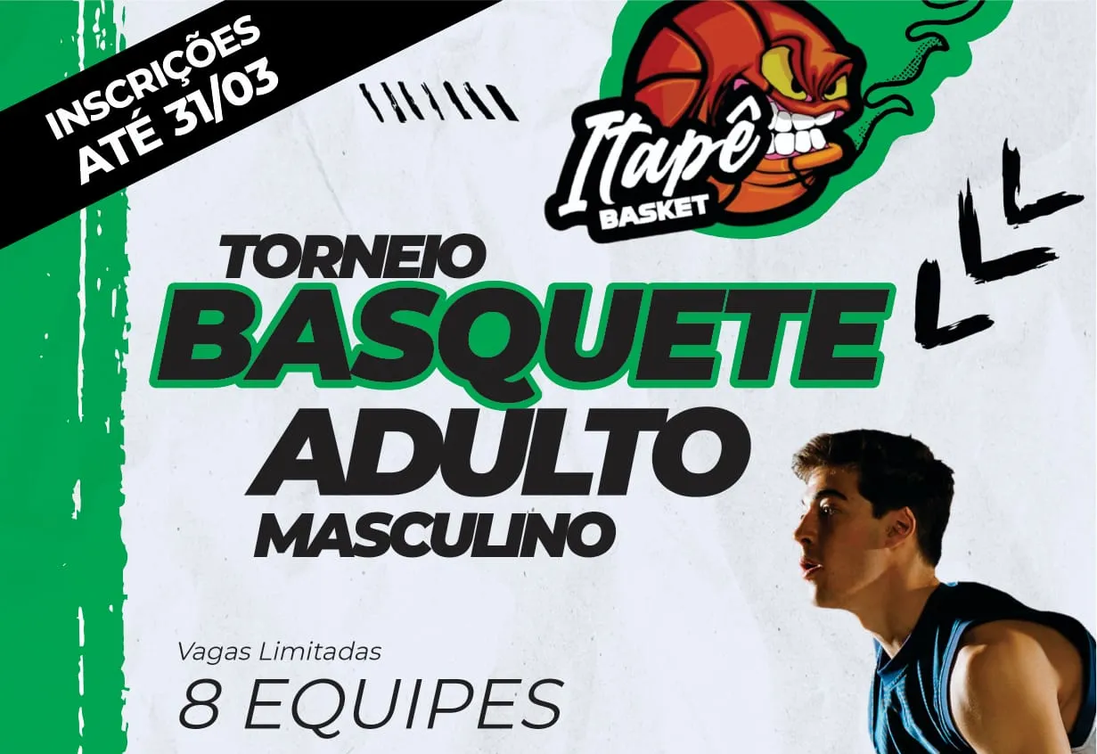 Inscrições para o Torneio de Basquete Masculino “Itapê Basket” vão até o dia 31 de março
