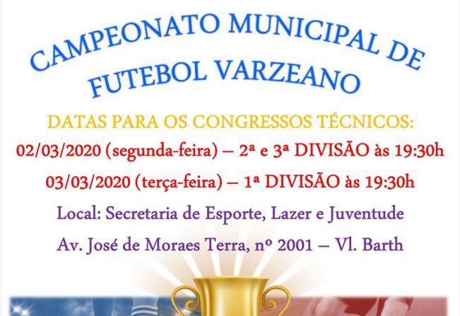 Congresso Técnico do Municipal de Futebol Adulto em Itapetininga será nos dias 02 e 03 de março