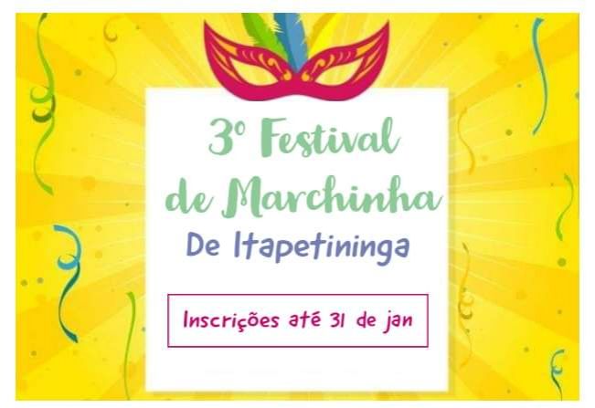 Olha o 3º Festival de Marchinha em Itapetininga aí gente!