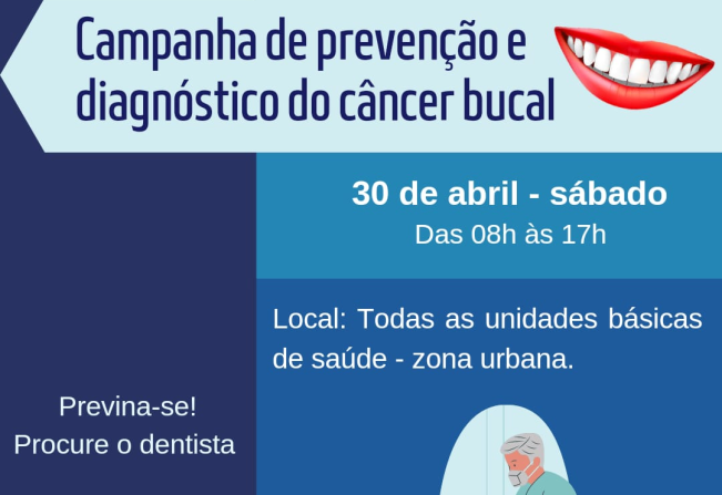 Campanha de Prevenção e Diagnóstico do Câncer Bucal será neste sábado (30) em Itapetininga