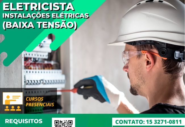 Itapetininga tem inscrições abertas para Curso de Eletricista – Instalações Elétricas de Baixa Tensão