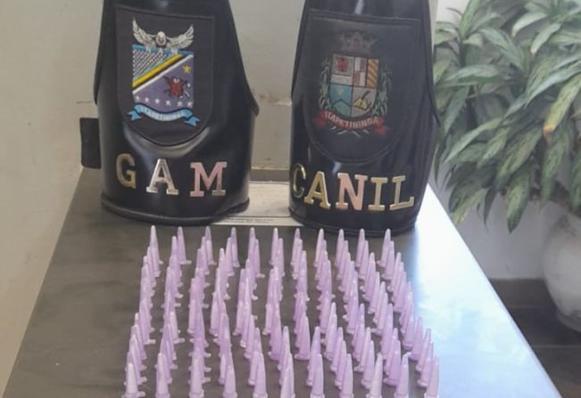 GAM e Canil da GCM apreendem crack, cocaína e maconha em terreno da Vila Mazzei em Itapetininga
