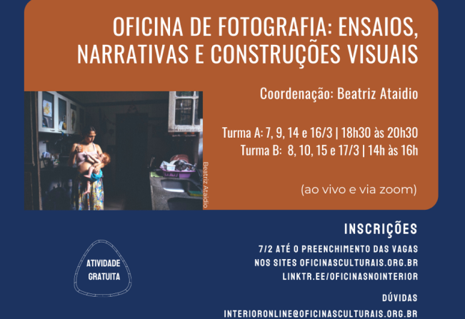 OFICINA DE FOTOGRAFIA: ENSAIOS, NARRATIVAS E CONSTRUÇÕES VISUAIS 