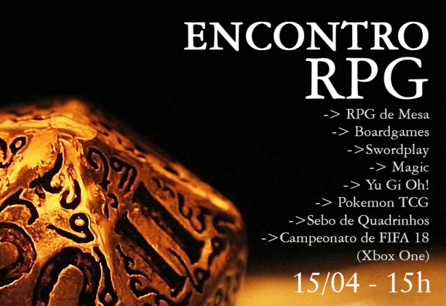 “Encontro RPG” é a atração cultural no próximo domingo (15)