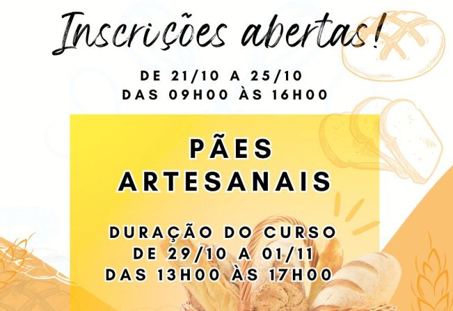 Inscrições abertas para curso gratuito de “pães artesanais” no Fundo Social de Solidariedade de Itapetininga