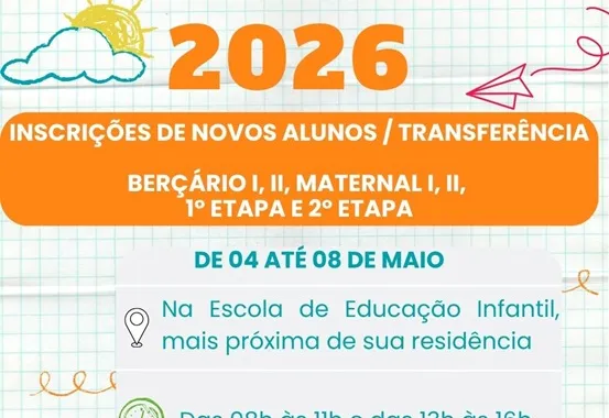 Inscrições e transferências para a Educação Infantil municipal de Itapetininga serão disponibilizadas entre os dias 4 e 8 de maio