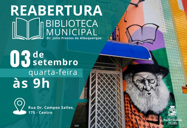 Biblioteca Municipal “Dr. Júlio Prestes de Albuquerque” será reinaugurada nesta quarta-feira, 3 de setembro