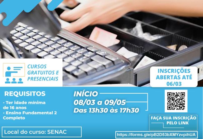 Itapetininga tem inscrições abertas para curso gratuito de Operador de Caixa