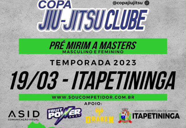 Itapetininga sedia Copa Jiu-Jitsu Clube no próximo dia 19 de março