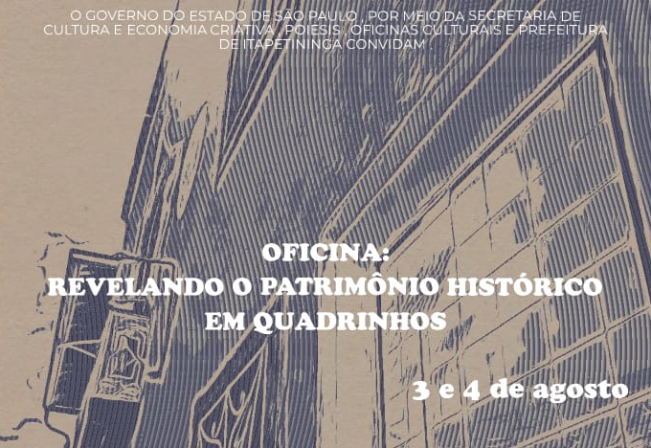 Oficina “Revelando O Patrimônio Histórico Em Quadrinhos” em Itapetininga está com inscrições abertas
