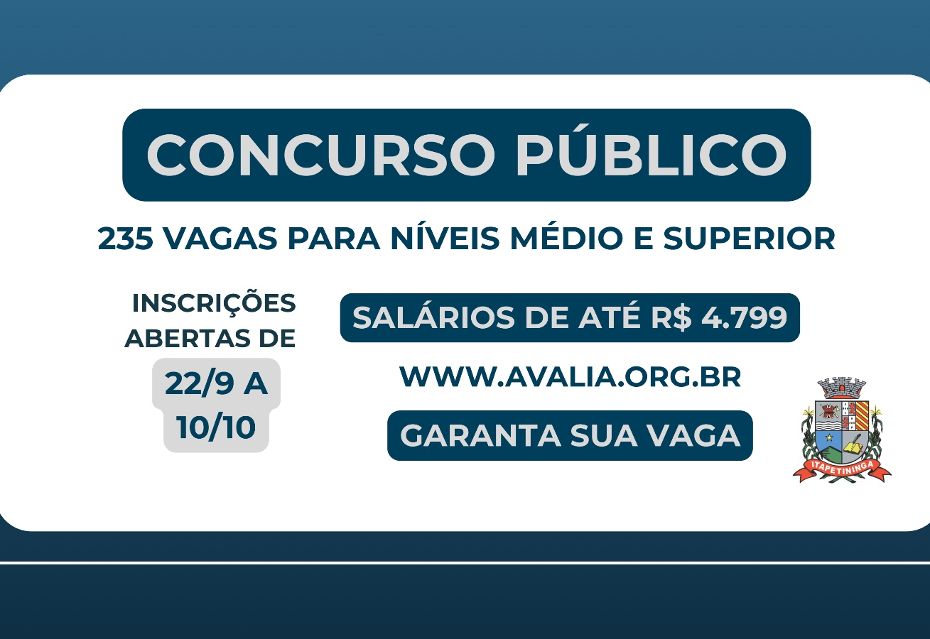 Prefeitura de Itapetininga abre concurso público para 235 vagas