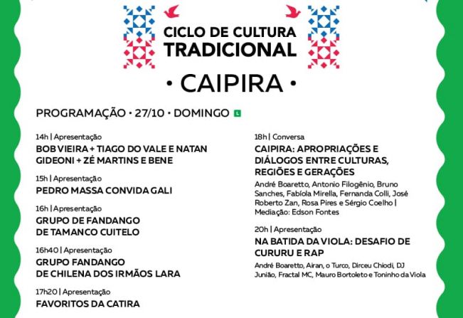 Ciclo de Cultura Tradicional Caipira será dia 27 em Itapetininga