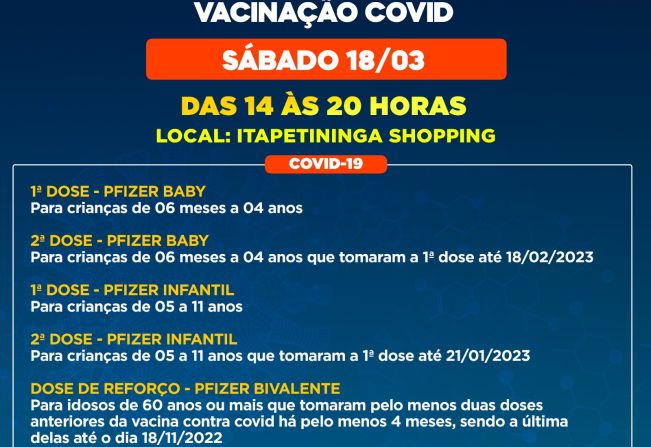 Itapetininga realiza mutirão de vacinação contra a Covid no Shopping neste sábado (18)