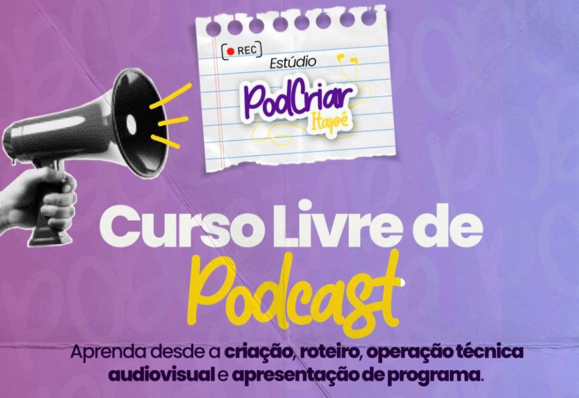 Estúdio Podcriar Itapê oferece oficinas gratuitas de produção de podcast em Itapetininga