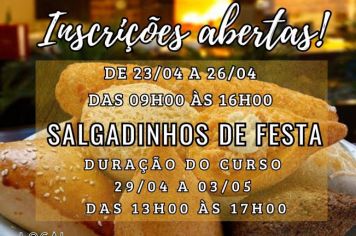 Fundo Social de Itapetininga tem inscrições abertas até esta sexta-feira (26) para Curso de Salgadinhos para Festas