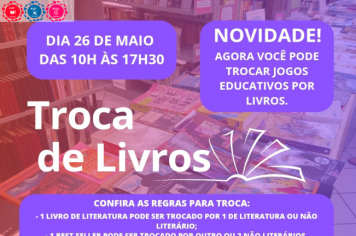 Biblioteca Municipal “Dr. Júlio Prestes de Albuquerque” em Itapetininga, promove nova edição da “Troca de Livros” na próxima sexta, dia 26