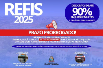 Prefeitura de Itapetininga prorroga prazo para adesão ao REFIS 2025 até 19 de novembro