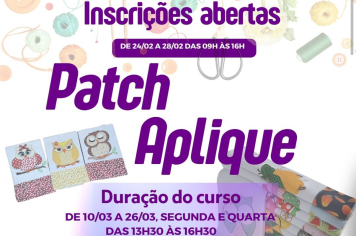 Fundo Social de Itapetininga tem inscrições abertas para Curso de Artesanato Patch Aplique