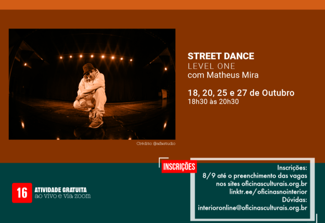 Oficina: Street Dance – Level One abre inscrições em Itapetininga